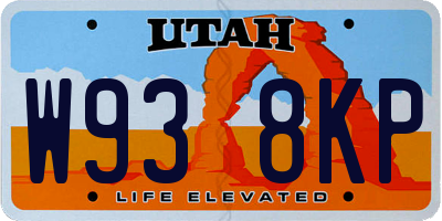 UT license plate W938KP