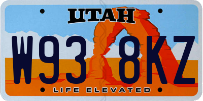 UT license plate W938KZ