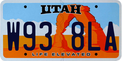 UT license plate W938LA