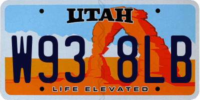 UT license plate W938LB
