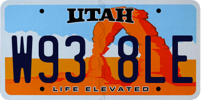 UT license plate W938LE