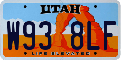 UT license plate W938LF