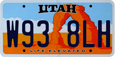 UT license plate W938LH