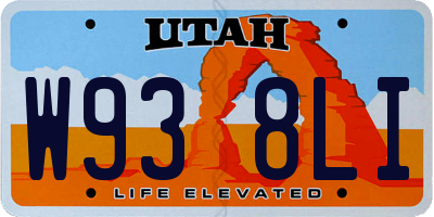 UT license plate W938LI
