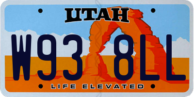 UT license plate W938LL