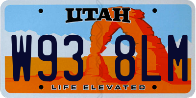 UT license plate W938LM