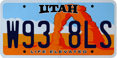 UT license plate W938LS