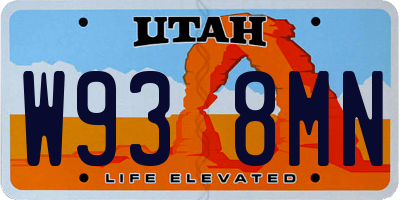 UT license plate W938MN
