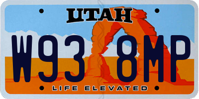 UT license plate W938MP