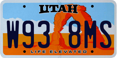 UT license plate W938MS