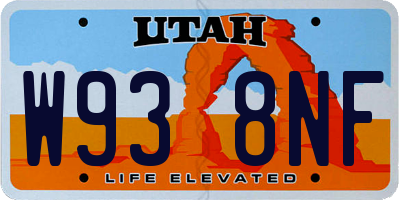 UT license plate W938NF