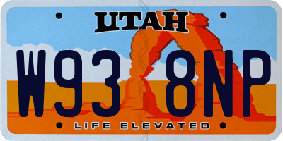 UT license plate W938NP