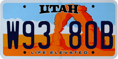 UT license plate W938OB