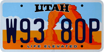 UT license plate W938OP