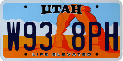 UT license plate W938PH