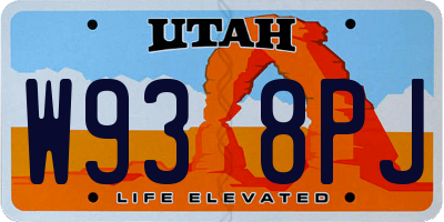 UT license plate W938PJ