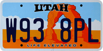 UT license plate W938PL