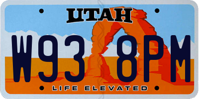 UT license plate W938PM