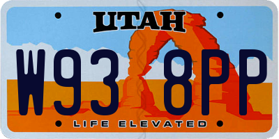 UT license plate W938PP