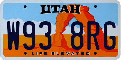 UT license plate W938RG