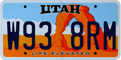 UT license plate W938RM