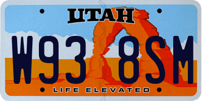 UT license plate W938SM