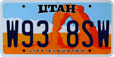 UT license plate W938SW