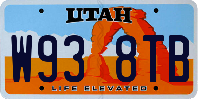 UT license plate W938TB