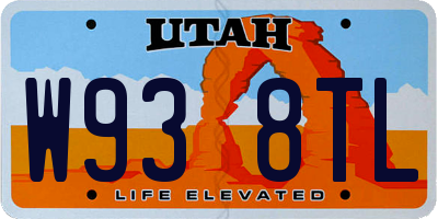 UT license plate W938TL