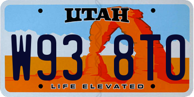 UT license plate W938TO