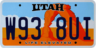 UT license plate W938UI