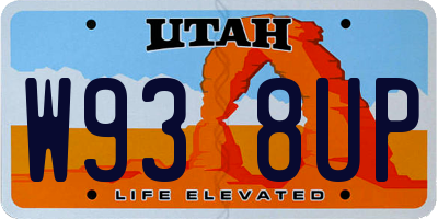 UT license plate W938UP