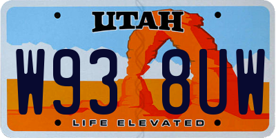 UT license plate W938UW