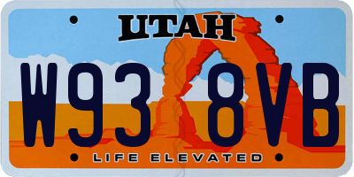 UT license plate W938VB