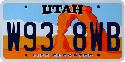 UT license plate W938WB