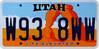 UT license plate W938WW