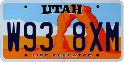 UT license plate W938XM