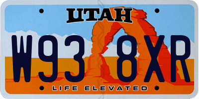 UT license plate W938XR
