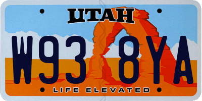 UT license plate W938YA