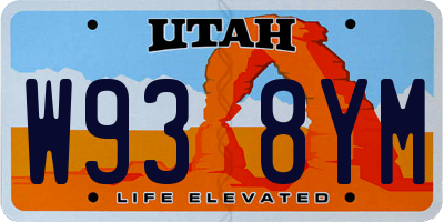 UT license plate W938YM