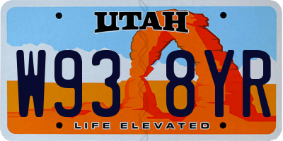UT license plate W938YR