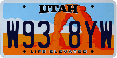 UT license plate W938YW