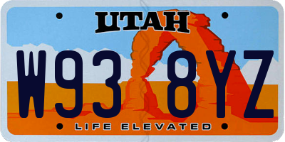 UT license plate W938YZ