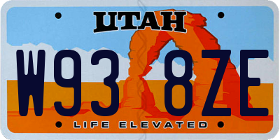UT license plate W938ZE