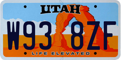 UT license plate W938ZF