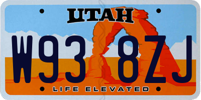 UT license plate W938ZJ