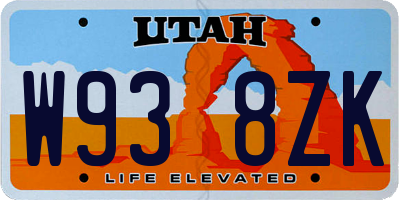 UT license plate W938ZK