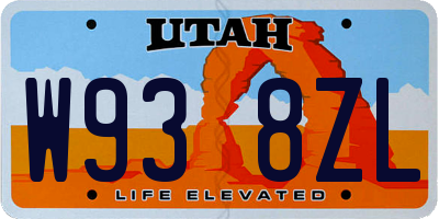 UT license plate W938ZL