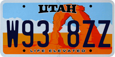 UT license plate W938ZZ