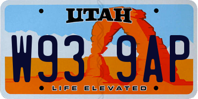 UT license plate W939AP